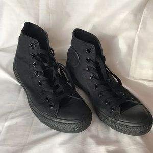 All black high top Converse sneakers